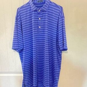 Blue Striped Men's Polo Shirt